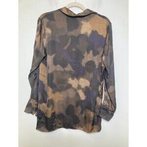 Mason's Brown water Color Long Sleeve V-Neck Tunic Sz 40